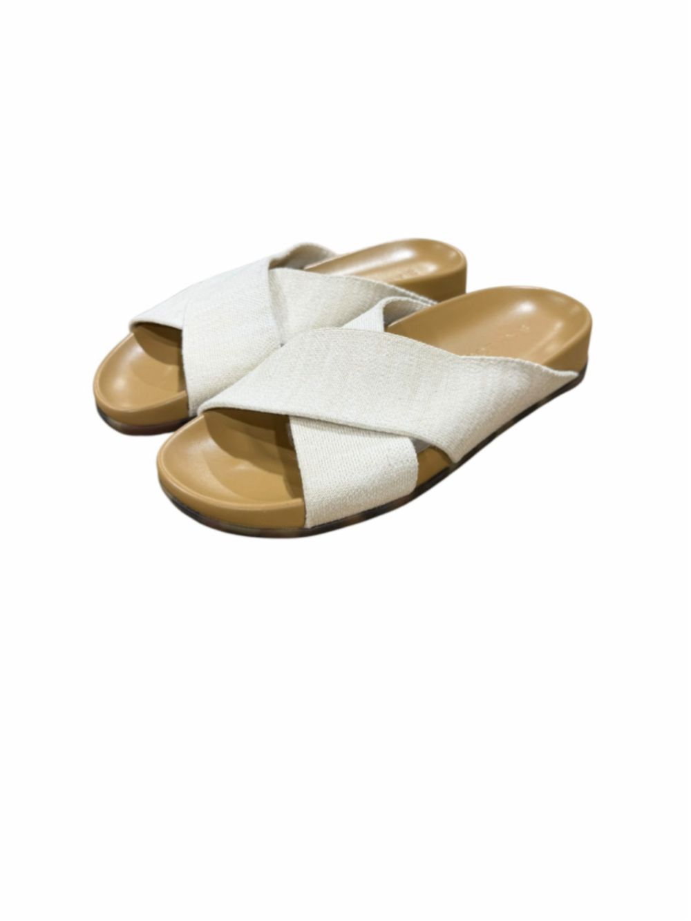 Women's Rothy's Crisscross Sandals in Beige and Brown